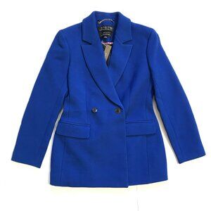 NWT JCrew Evening Blazer Jacket Womens 2 Blue Italian Double Cloth Wool BM426
